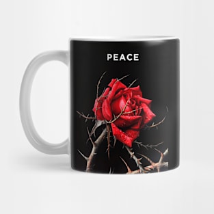 Peace: No More War,  World Peace Now  on a Dark Background Mug